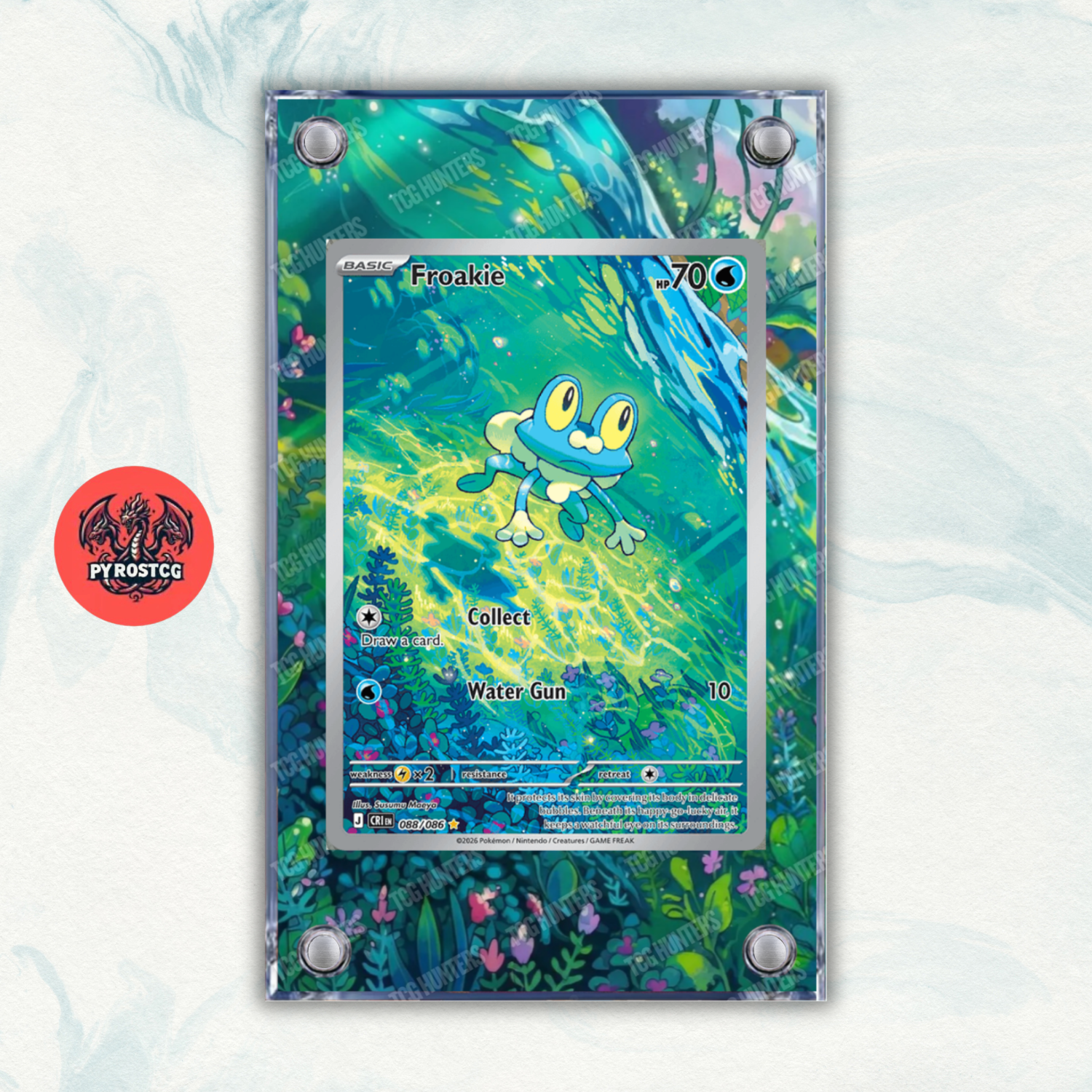 Pokémon Teca Magnetica Acrilico Extended Art - Froakie CRI 088 | Display Case