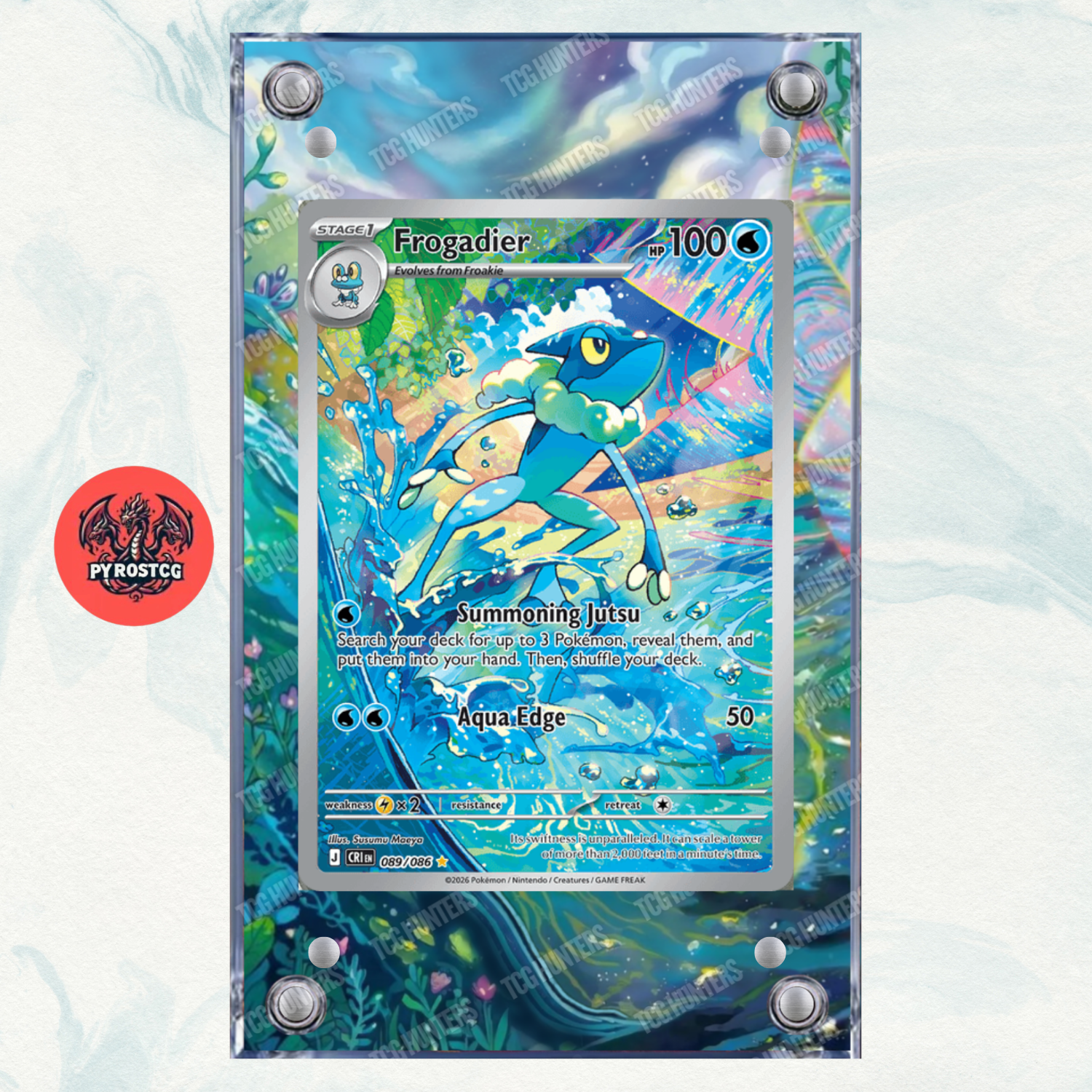 Pokémon Teca Magnetica Acrilico Extended Art - Frogadier CRI 089 | Display Case