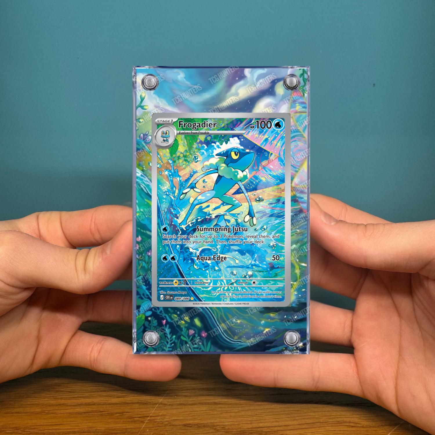 Pokémon Teca Magnetica Acrilico Extended Art - Frogadier CRI 089 | Display Case