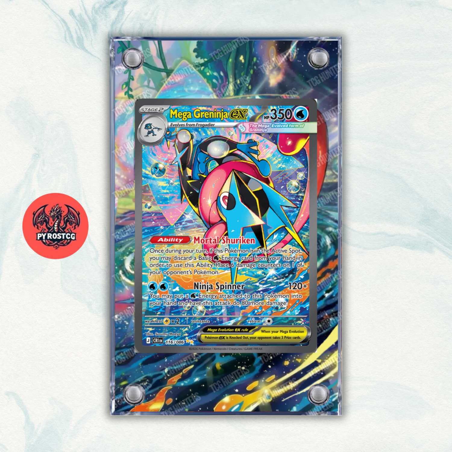 Pokémon Teca Magnetica Extended Art - Mega Greninja ex CRI 116 | Display Case