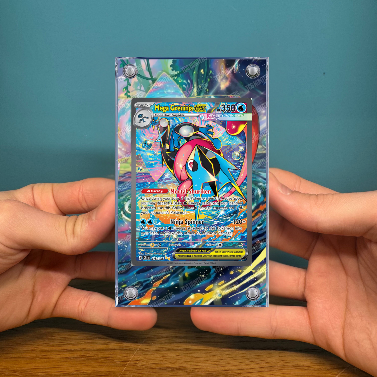 Pokémon Teca Magnetica Extended Art - Mega Greninja ex CRI 116 | Display Case