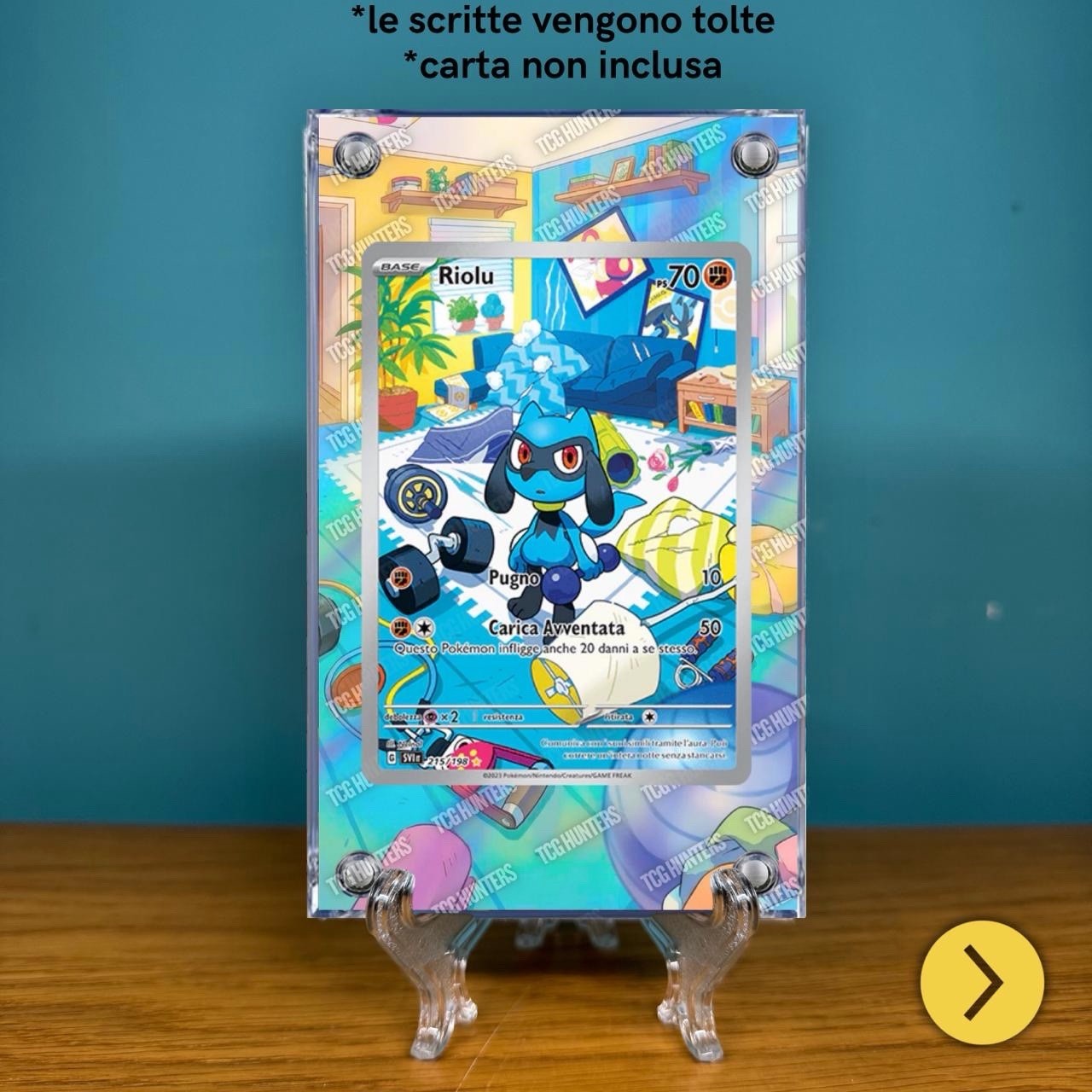 Pokémon Teca Magnetica Acrilico Extended Art - Riolu SVI 215 | Display Case1