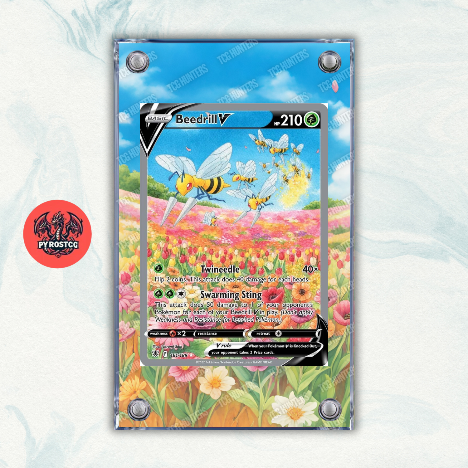 Pokémon Teca Magnetica Acrilico Extended Art - Beedrill ASR 161 | Display Case0