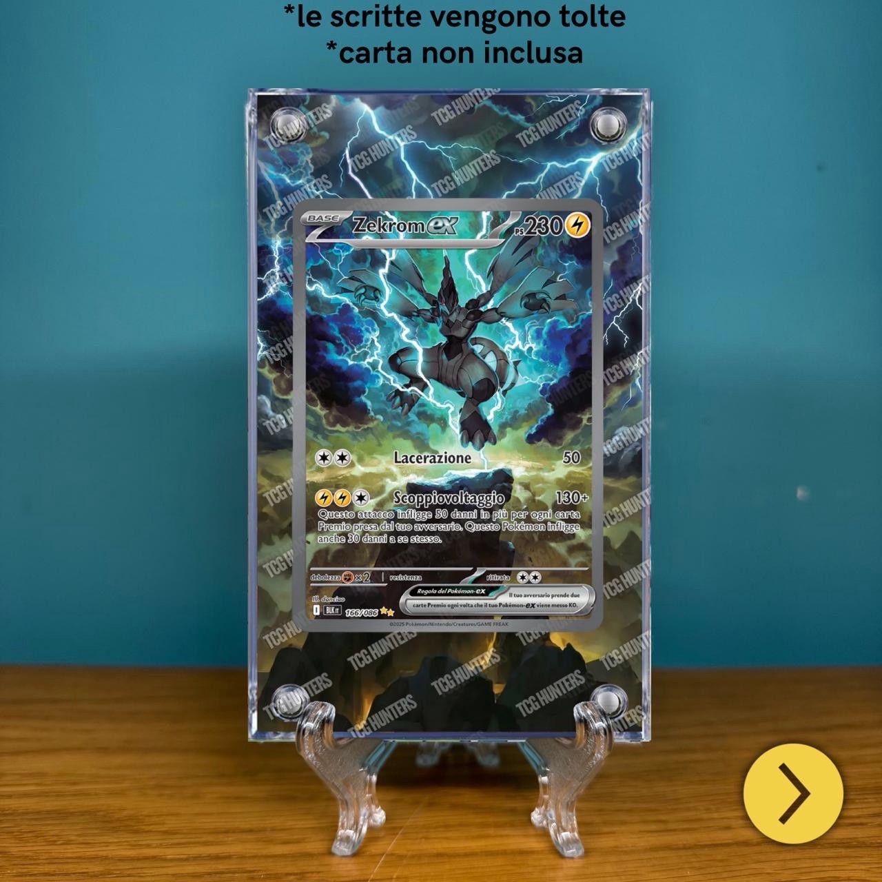 Pokémon Teca Magnetica Acrilico Extended Art - Zekrom BLK 166 | Display Case1