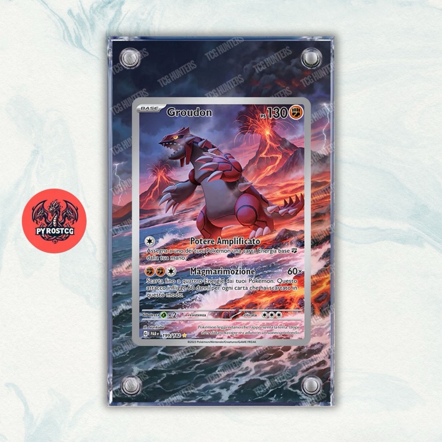 Pokémon Teca Magnetica Acrilico Extended Art - Groudon PAR 199 | Display Case0