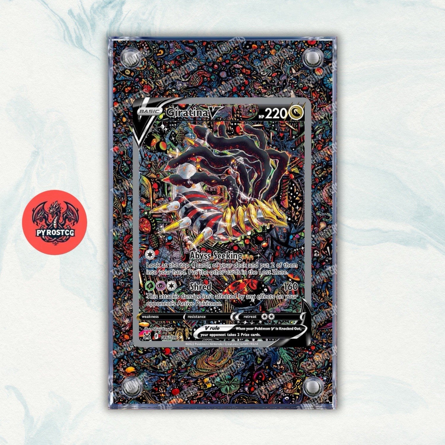Pokémon Teca Magnetica Acrilico Extended Art Giratina LOR 186 | Display Case0