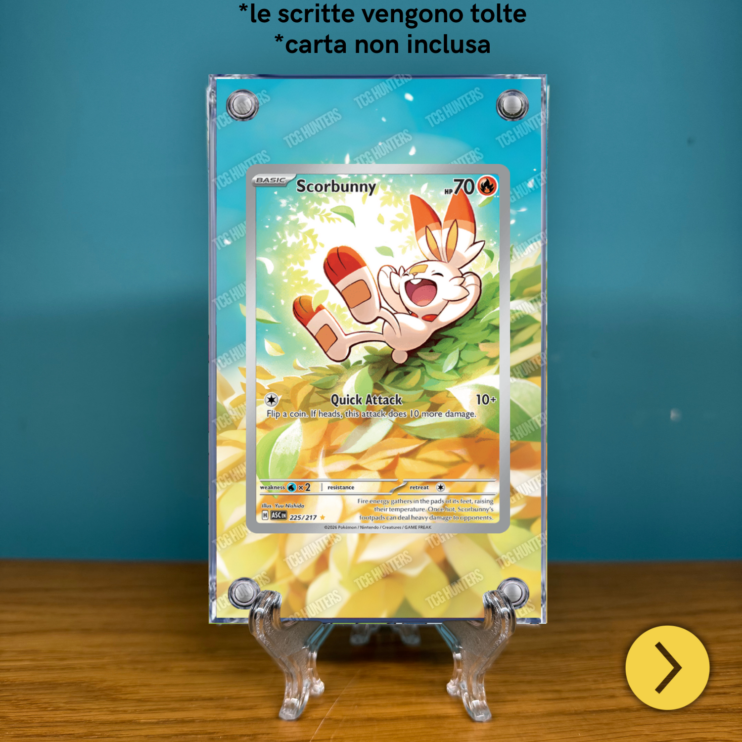 Pokémon Teca Magnetica Acrilico Extended Art - Scorbunny ASC 225 | Display Case1