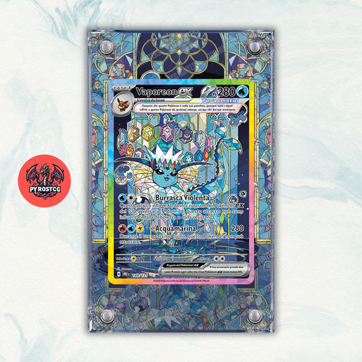 Pokémon Teca Magnetica Extended Art - Vaporeon ex (PRE 149) | Display Case0