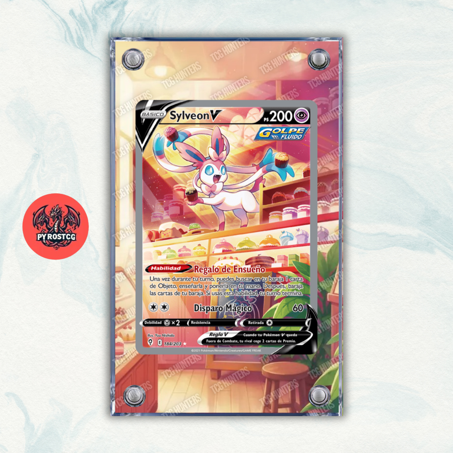 Pokémon Teca Magnetica Acrilico Extended Art - Sylveon V EVS 184 | Display Case0