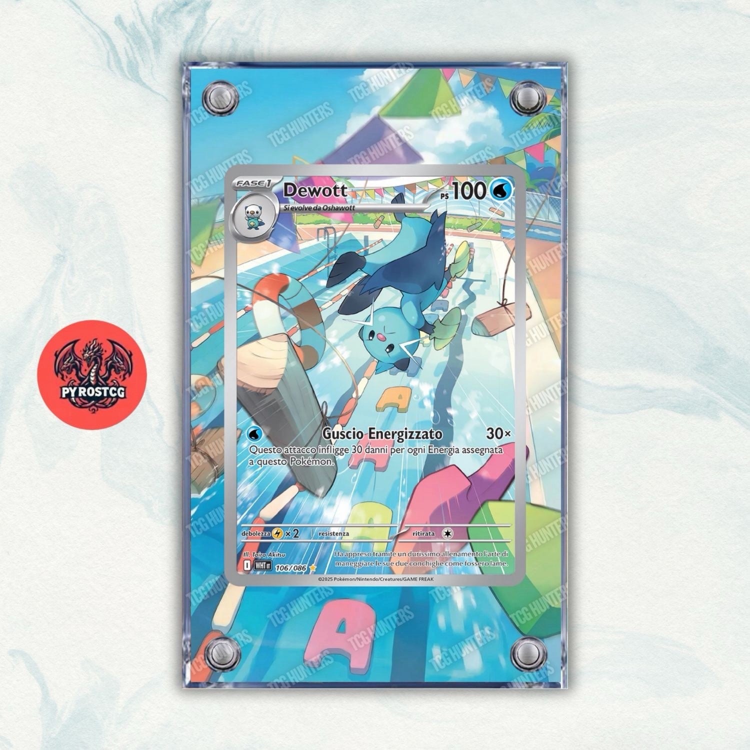 Pokémon Teca Magnetica Acrilico Extended Art - Dewott WHT 106 | Display Case0