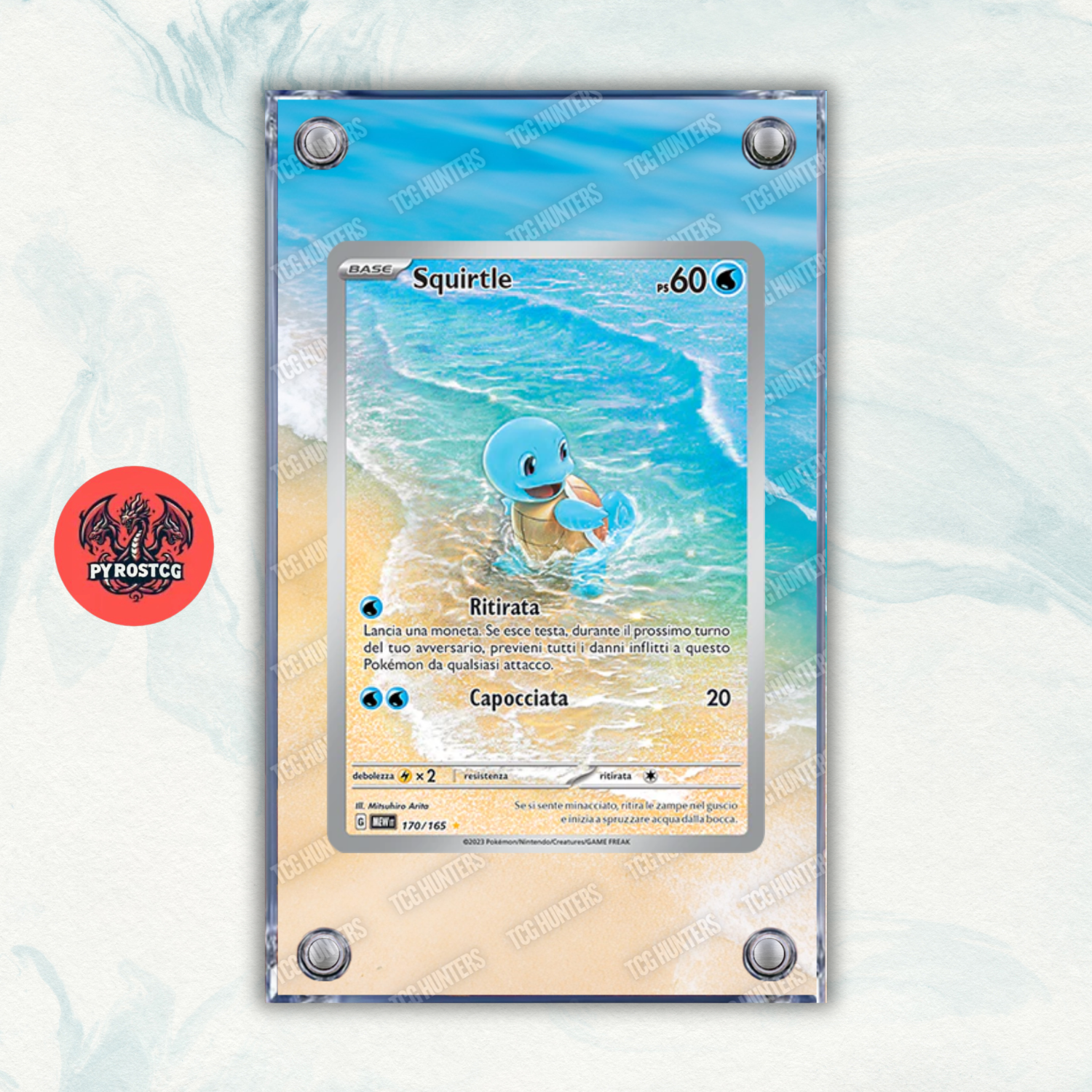 Pokémon x3 Teca Magnetica Extended Art - Squirtle Wartortle Blastoise 151 MEW 1