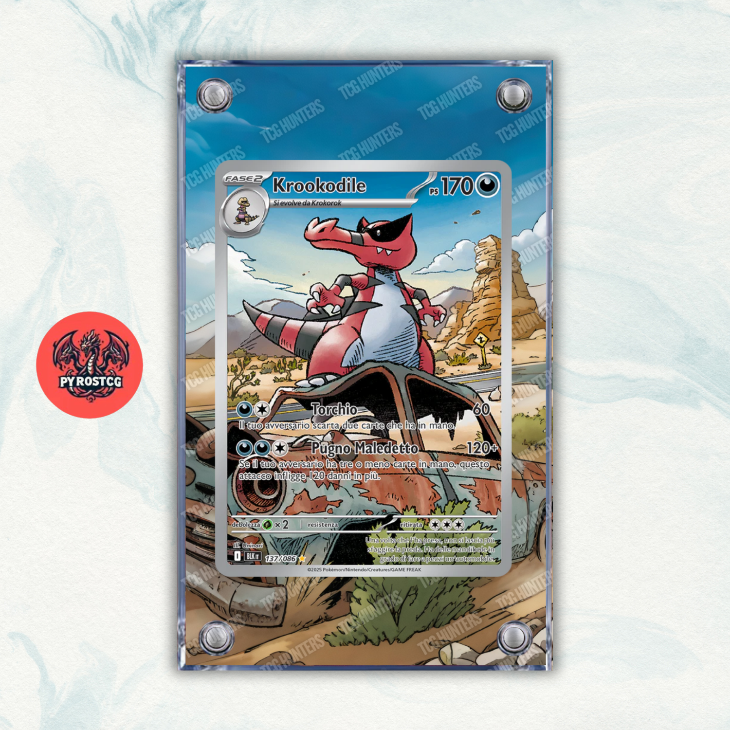 Pokémon Teca Magnetica Acrilico Extended Art - Krookodile BLK 137 | Display Case0