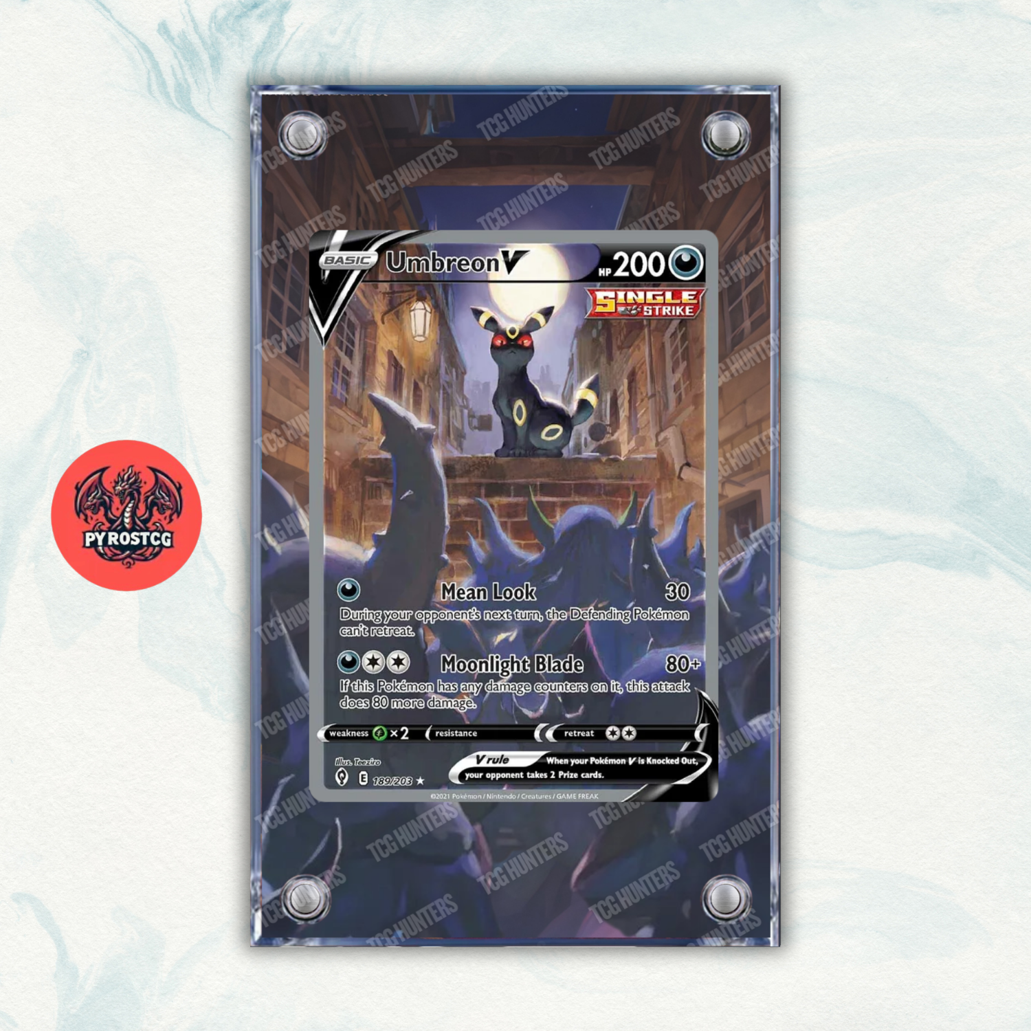 Pokémon Teca Magnetica Acrilico Extended Art - Umbreon V EVS 189 | Display Case0