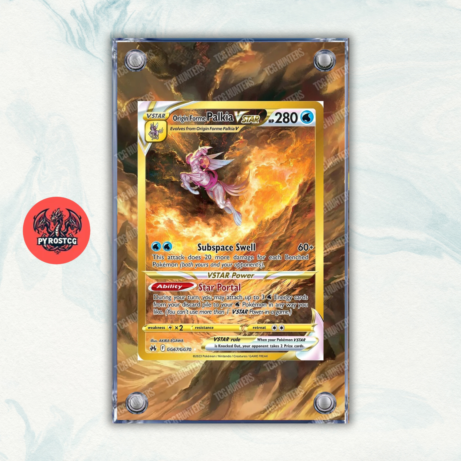 Pokémon Teca Magnetica Acrilico Extended Art - Palkia CRZ GG67 | Display Case0