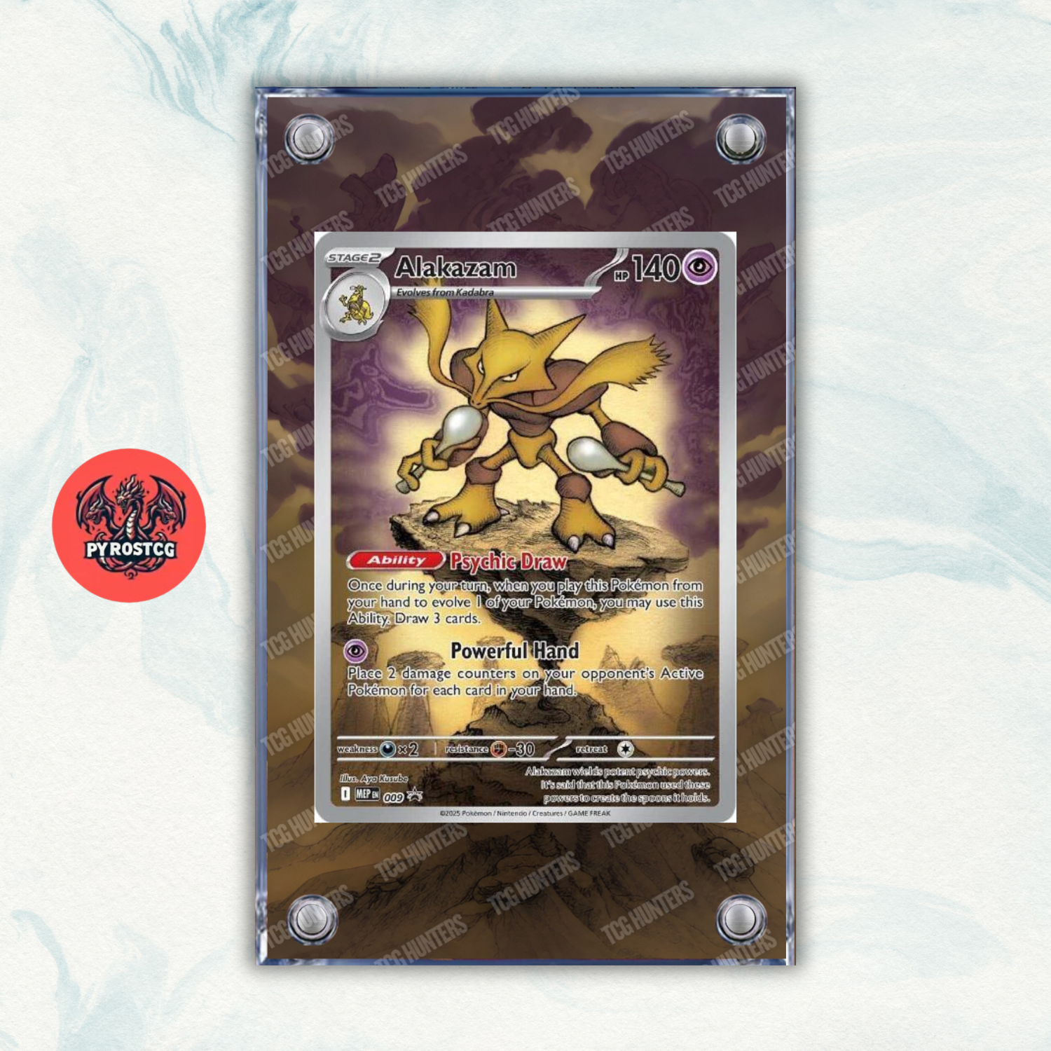 Pokémon Teca Magnetica Acrilico Extended Art - Alakazam MEP 009 | Display Case0