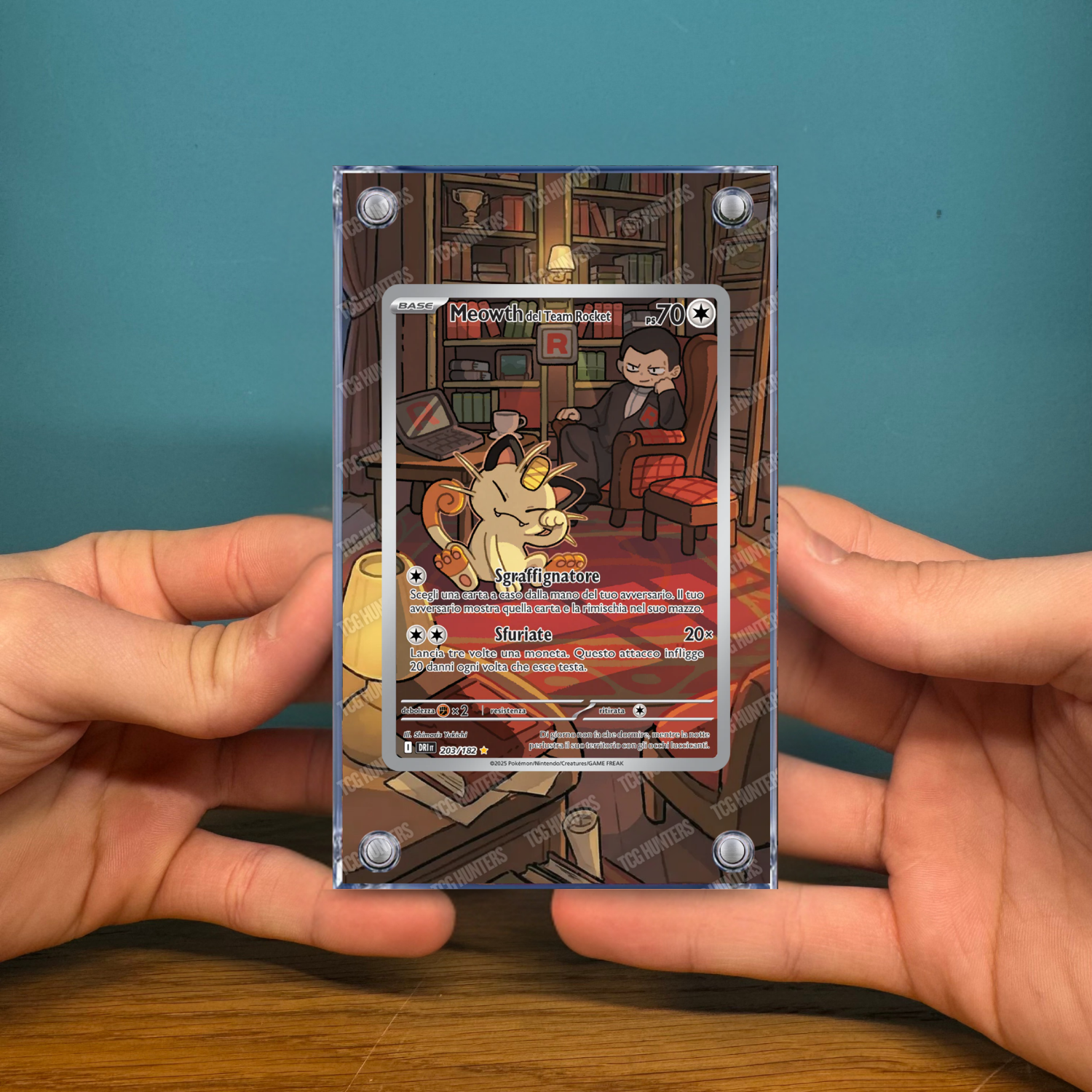 Pokémon Teca Magnetica Acrilico Extended Art - Meowth DRI 203 | Display Case2