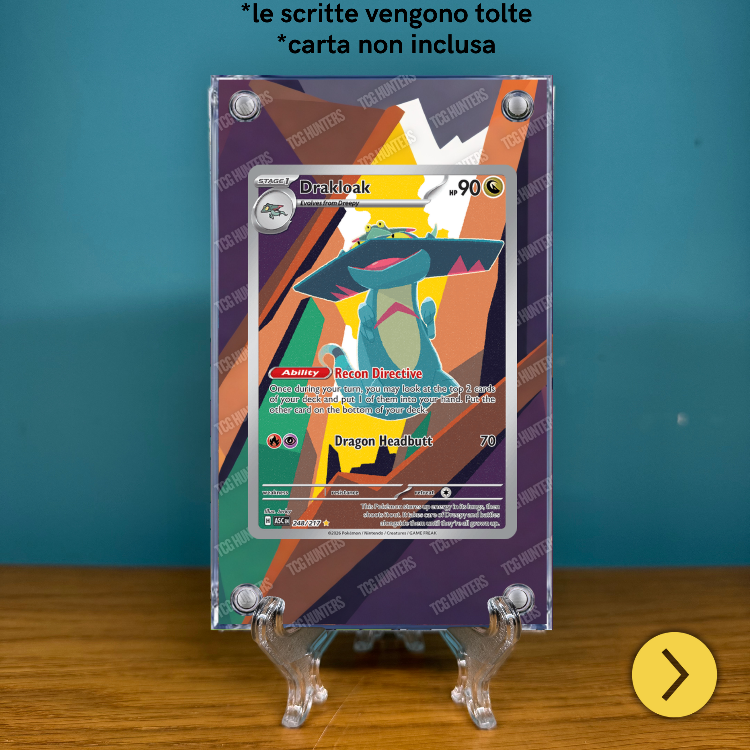 Pokémon Teca Magnetica Acrilico Extended Art - Drakloak ASC 248 | Display Case1