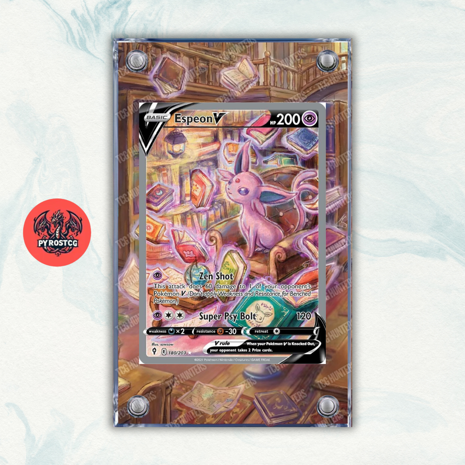 Pokémon Teca Magnetica Acrilico Extended Art -  Espeon V EVS 180 | Display Case0