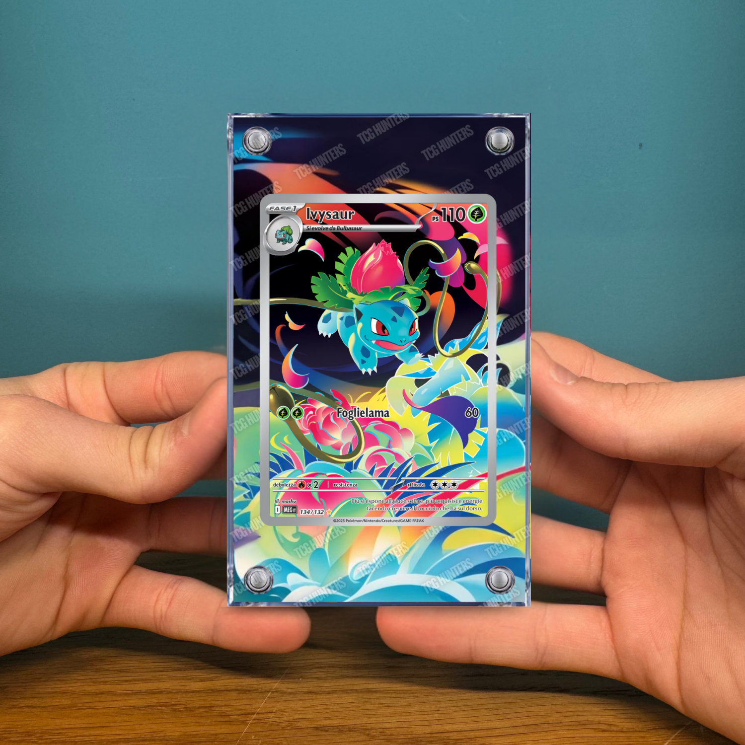 Pokémon Teca Magnetica Acrilico Extended Art - Ivysaur (MEG 134) | Display Case2