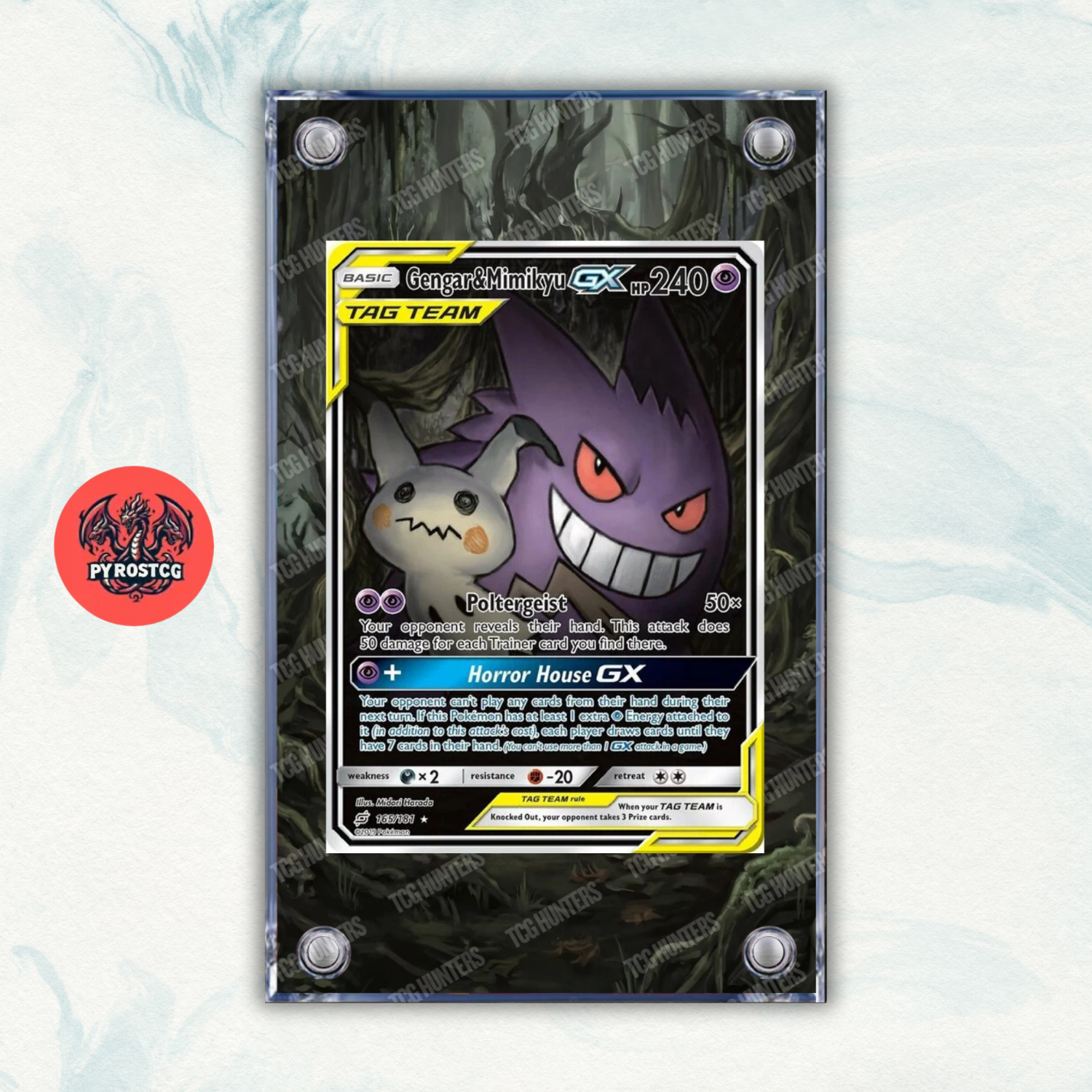 Pokémon Teca Magnetica Extended Art - Gengar e Mimikyu GX TEU 165 | Display Case0