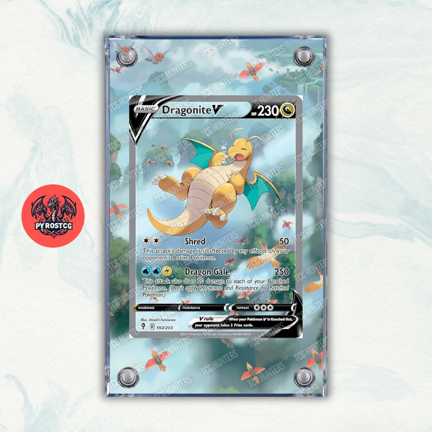Pokémon Teca Magnetica Acrilico Extended Art - Dragonite EVS 192 | Display Case0