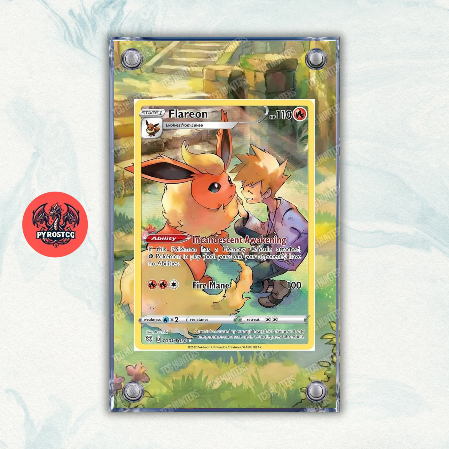 Pokémon Teca Magnetica Acrilico Extended Art - Flareon (BRS TG01) | Display Case0