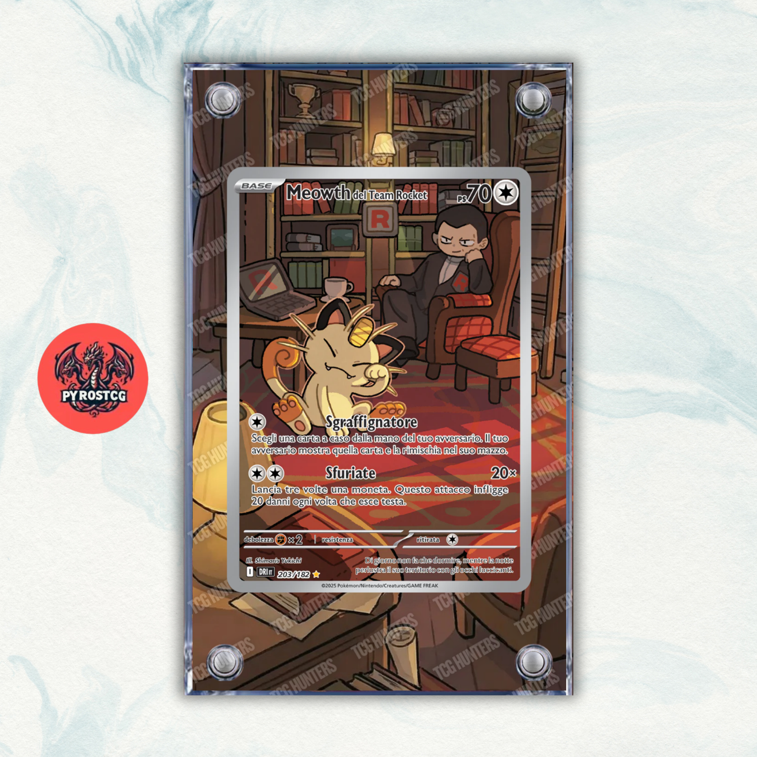 Pokémon Teca Magnetica Acrilico Extended Art - Meowth DRI 203 | Display Case0