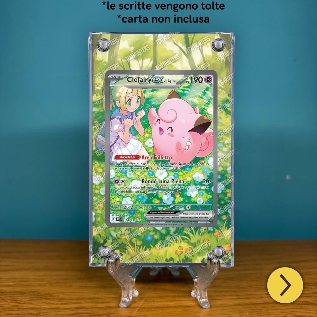 Pokémon Teca Magnetica Acrilico Extended Art - Clefairy JTG 184 | Display Case1