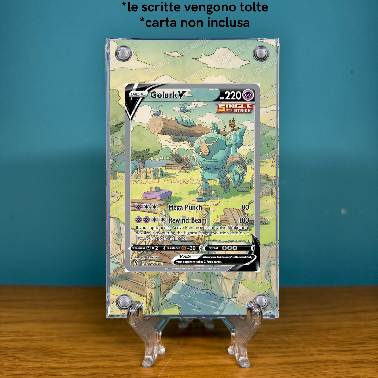Pokémon Teca Magnetica Acrilico Extended Art -  Golurk V EVS 182 | Display Case1
