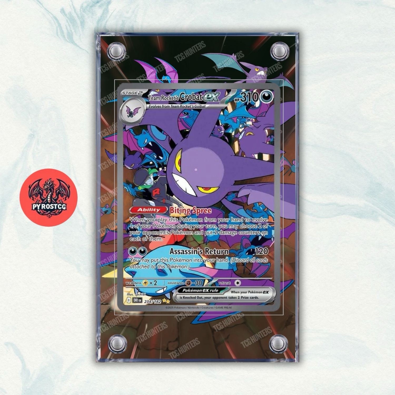 Pokémon Teca Magnetica Acrilico Extended Art Crobat Ex DRI 234 | Display Case0
