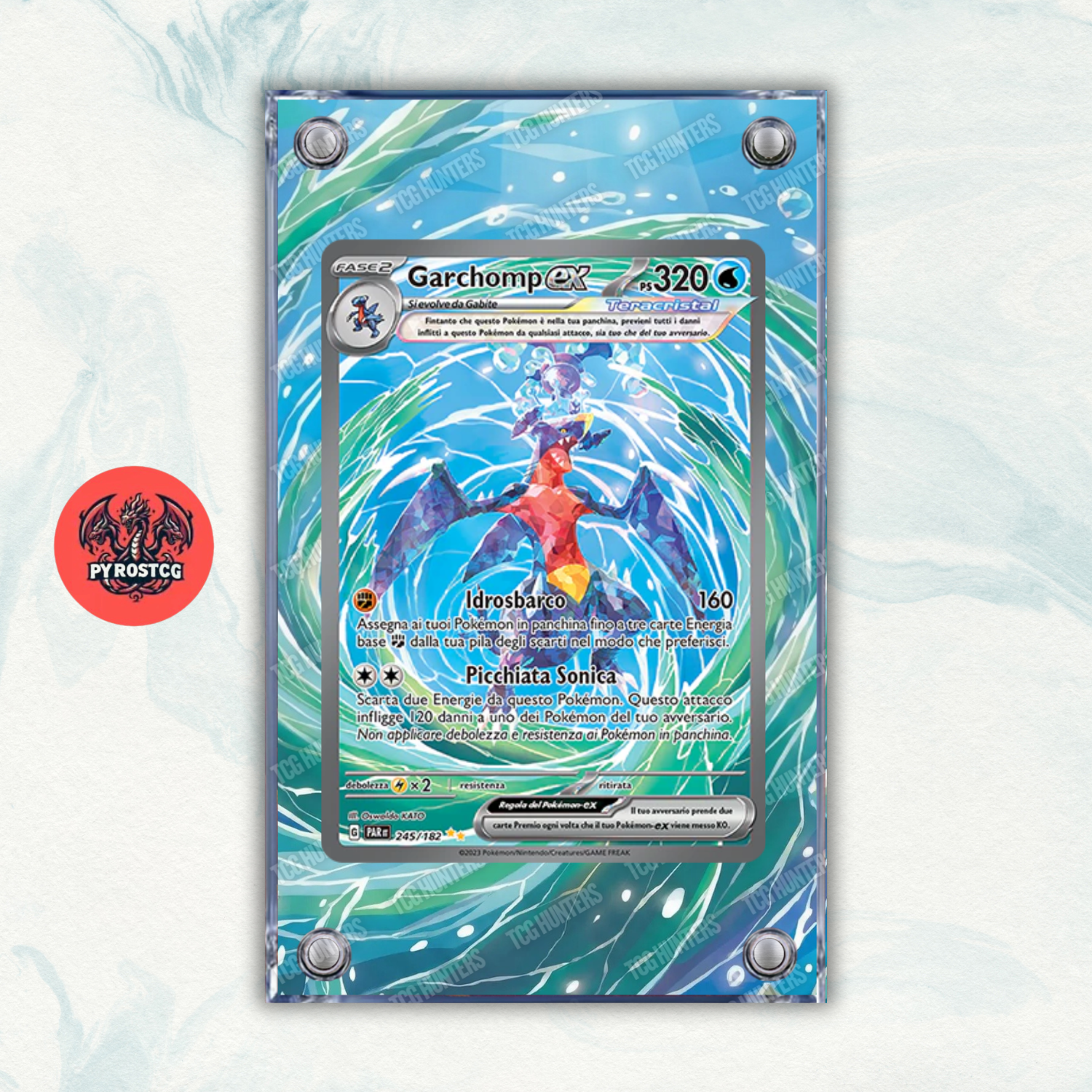 Pokémon Teca Magnetica Acrilico Extended Art - Garchomp PAR 245 | Display Case0