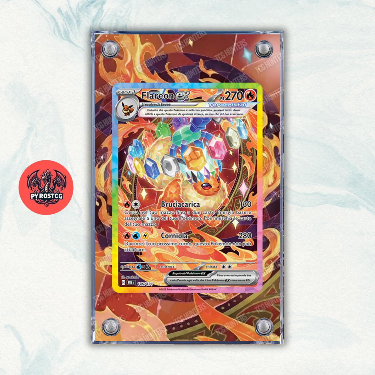 Pokémon Teca Magnetica Acrilico Extended Art - Flareon PRE 146 | Display Case0