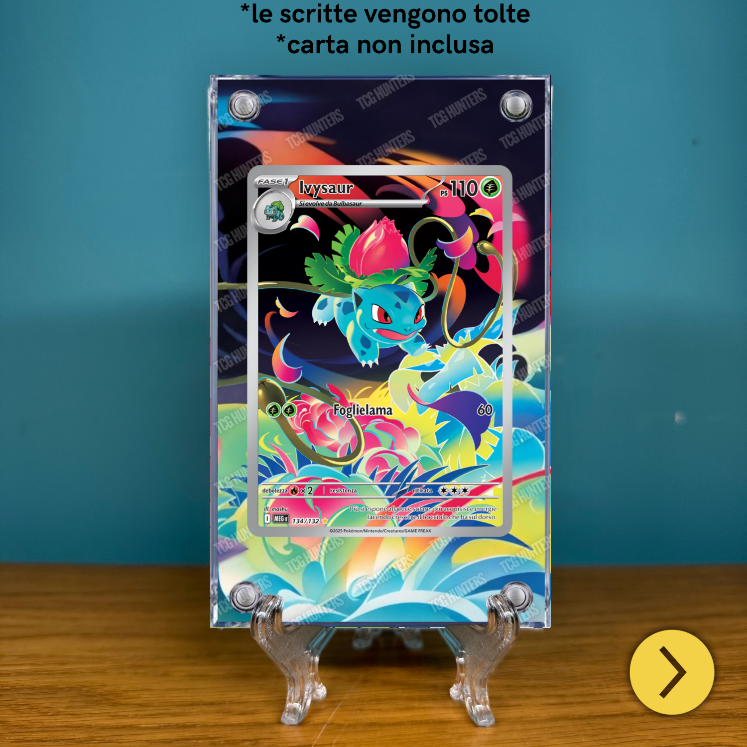 Pokémon Teca Magnetica Acrilico Extended Art - Ivysaur (MEG 134) | Display Case1