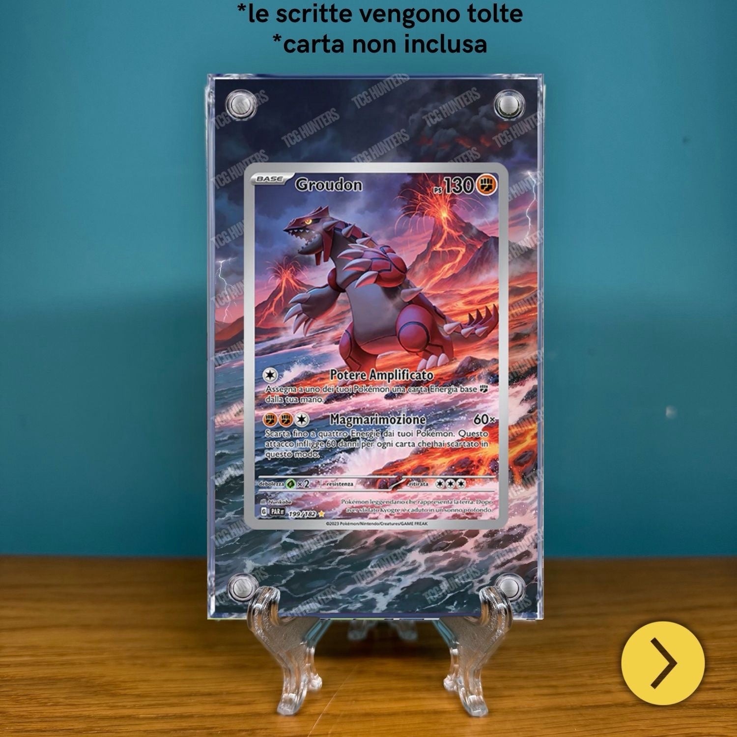 Pokémon Teca Magnetica Acrilico Extended Art - Groudon PAR 199 | Display Case1