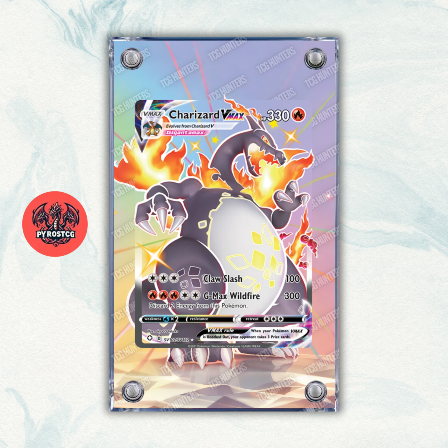 Pokémon Teca Magnetica Extended Art - Charizard VMAX SHF SV107 | Display Case0