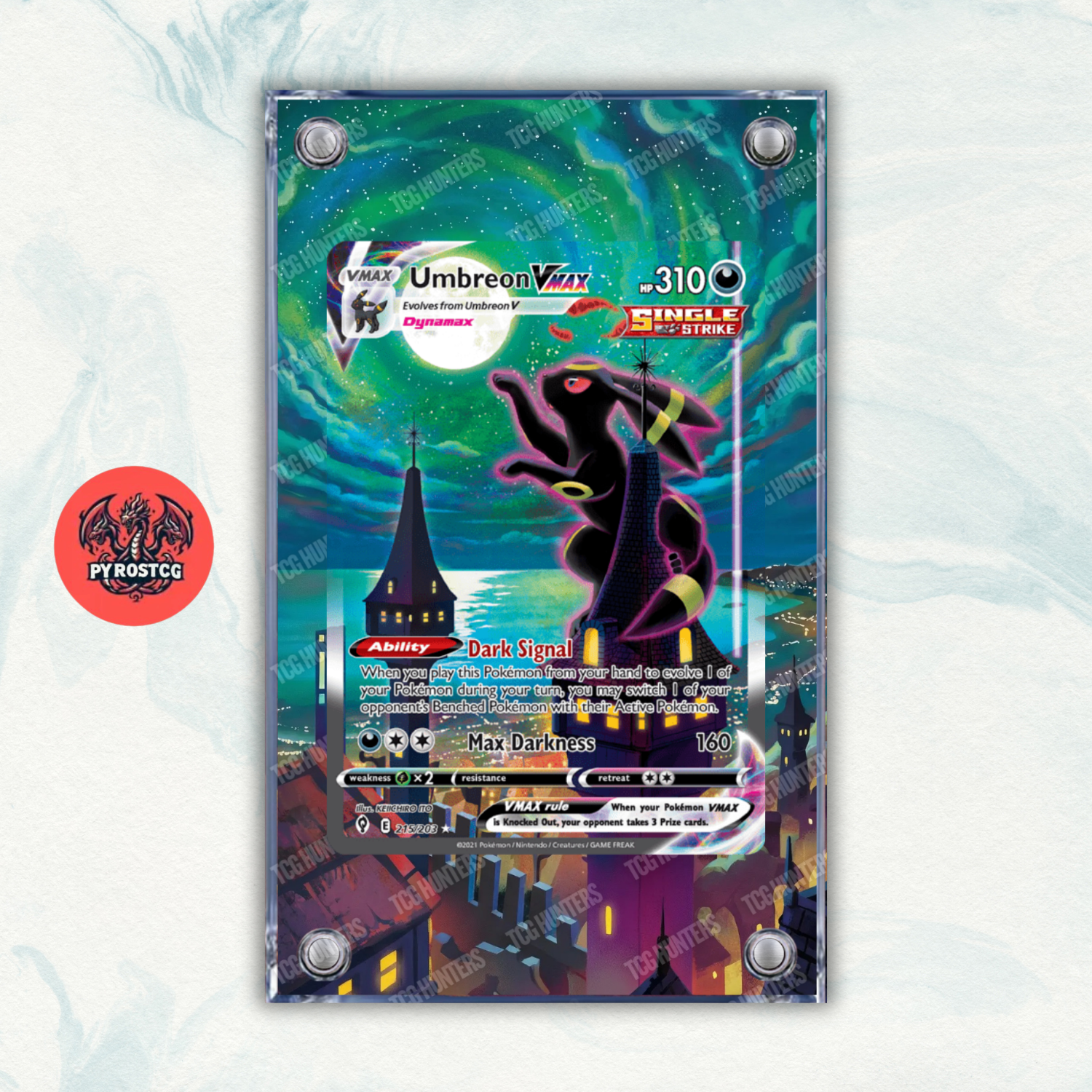 Pokémon Teca Magnetica Extended Art - Umbreon VMAX EVS 215 | Display Case0