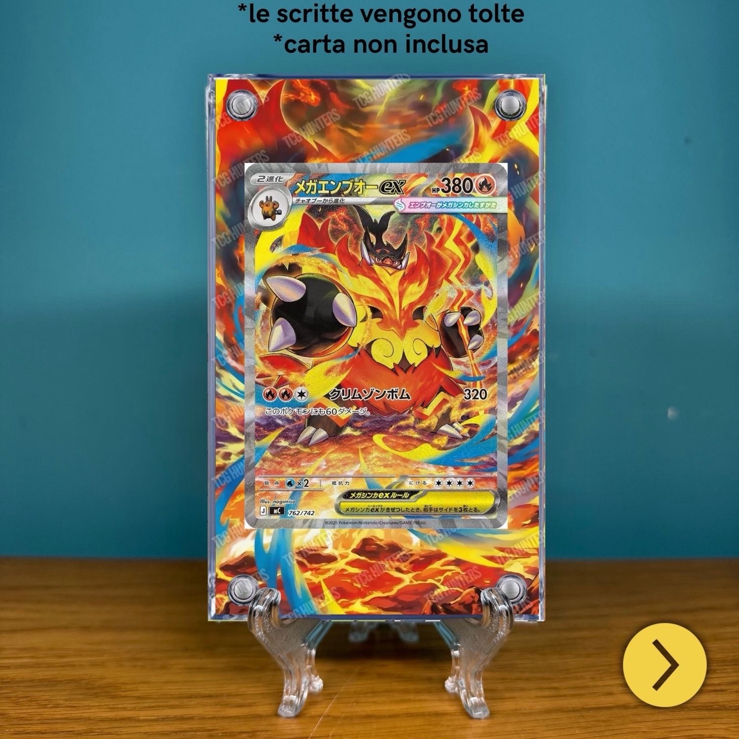 Pokémon Teca Magnetica Acrilico Extended Art - Mega Emboar 762 | Display Case1