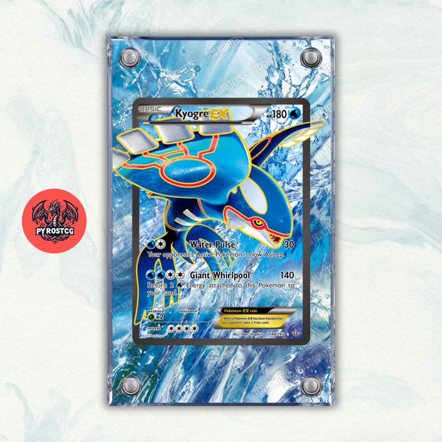 Pokémon Teca Magnetica Acrilico Extended Art - Kyogre EX PRC 148 | Display Case0