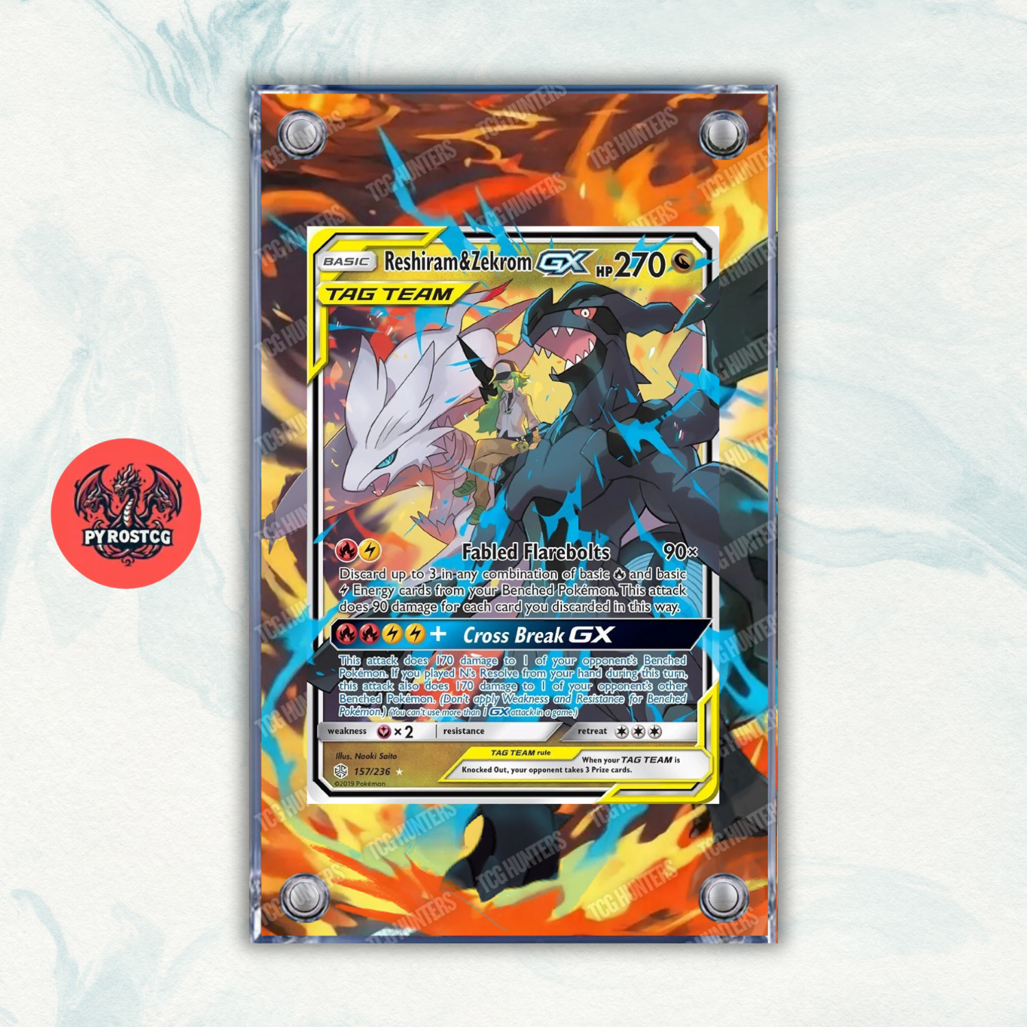 Pokémon Teca Magnetica Extended Art - Reshiram & Zekrom GX (CEC 157) | Display0