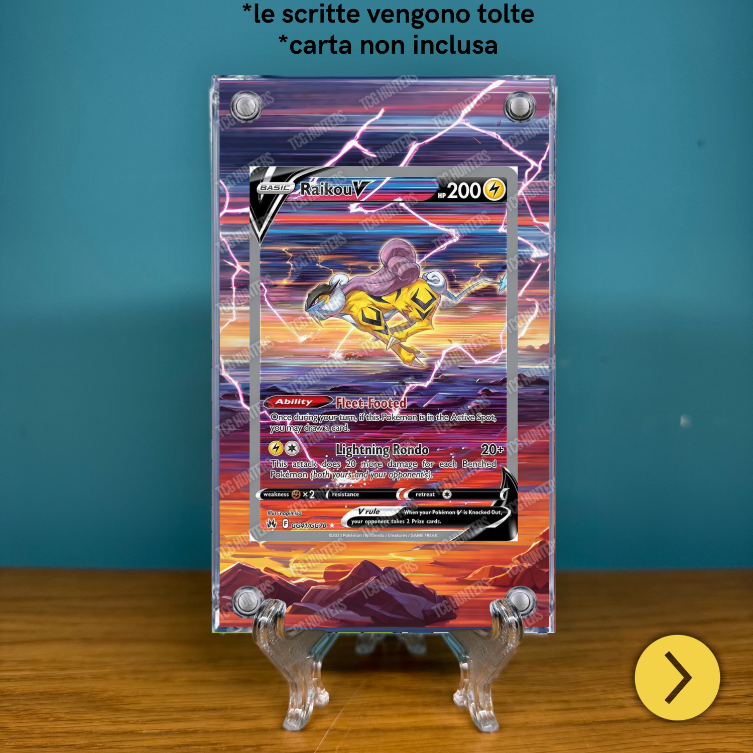Pokémon Teca Magnetica Acrilico Extended Art - Raikou V CRZ GG41 | Display Case1