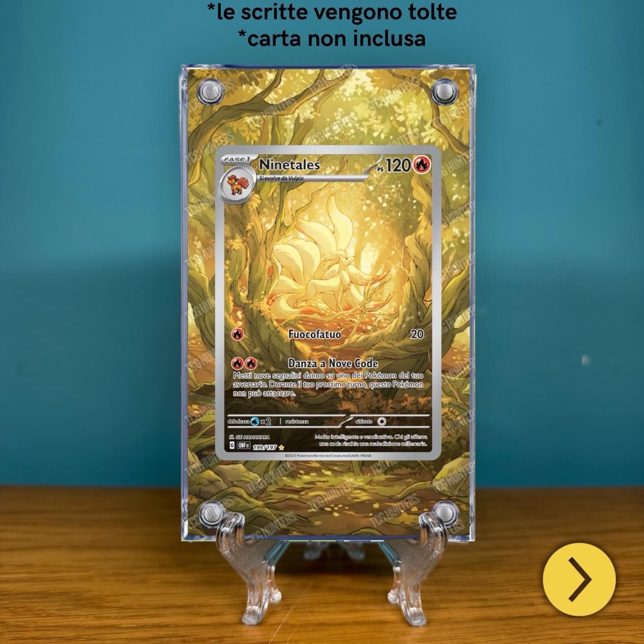 Pokémon Teca Magnetica Acrilico Extended Art - Ninetales 199 | Display Case1