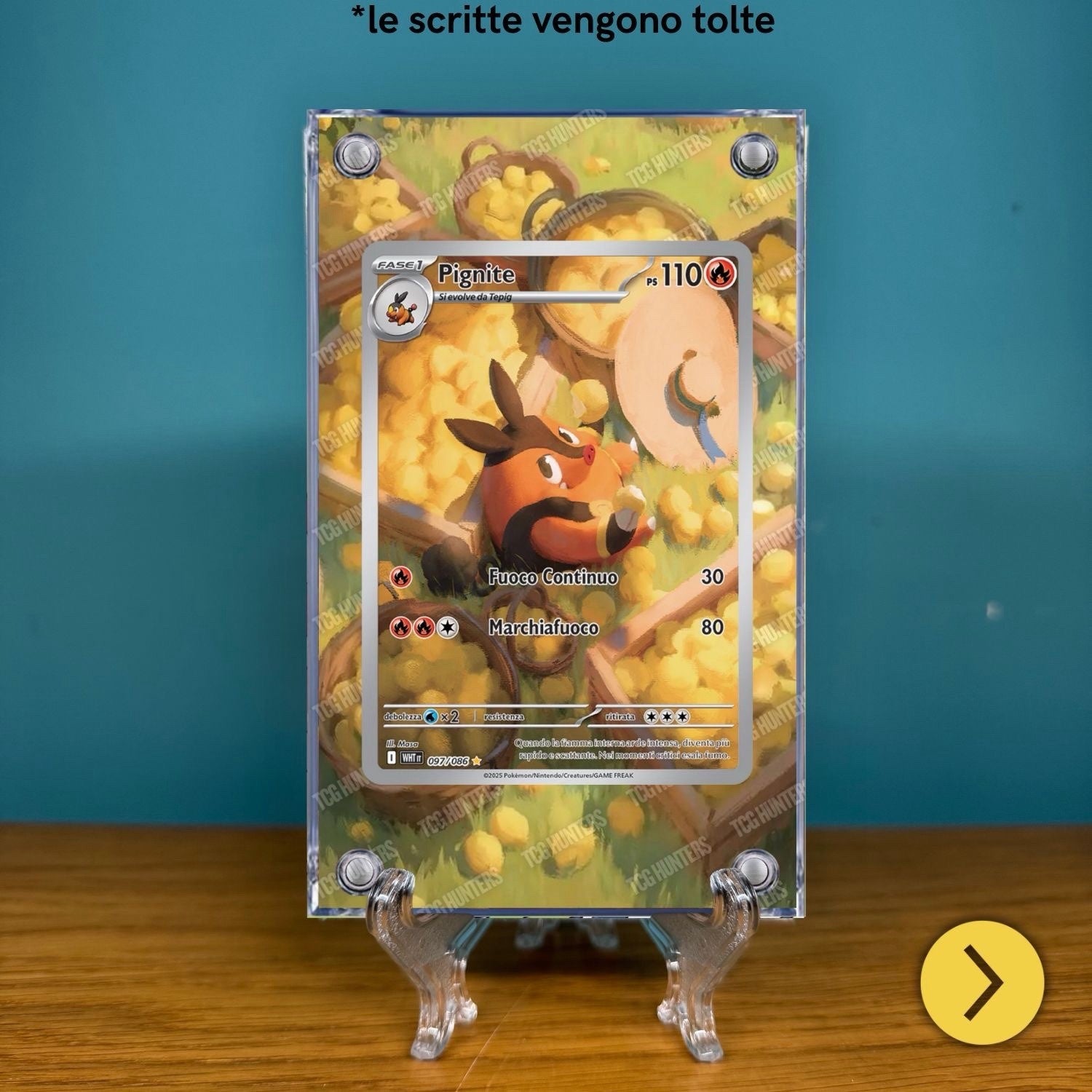 Pokémon Teca Magnetica Acrilico Extended Art - Pignite WHT 097 | Display Case1