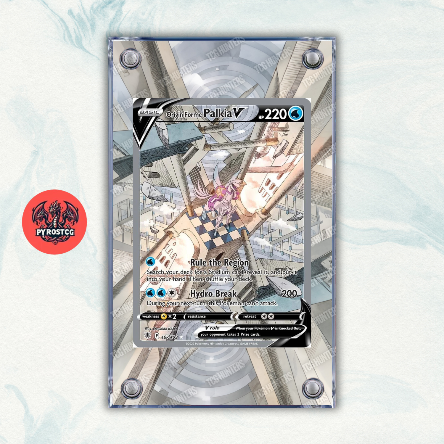 Pokémon Teca Magnetica Acrilico Extended Art - Palkia V ASR 167 | Display Case0