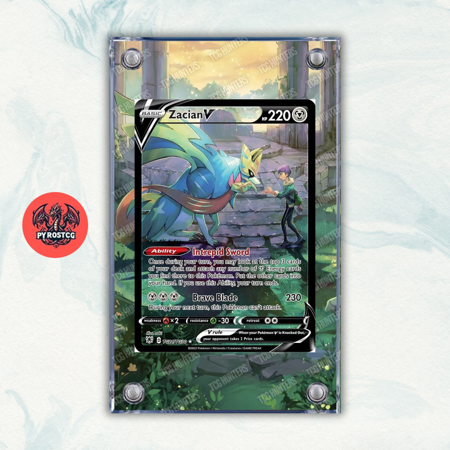 Pokémon Teca Magnetica Acrilico Extended Art - Zacian V ASR TG21 | Display Case0