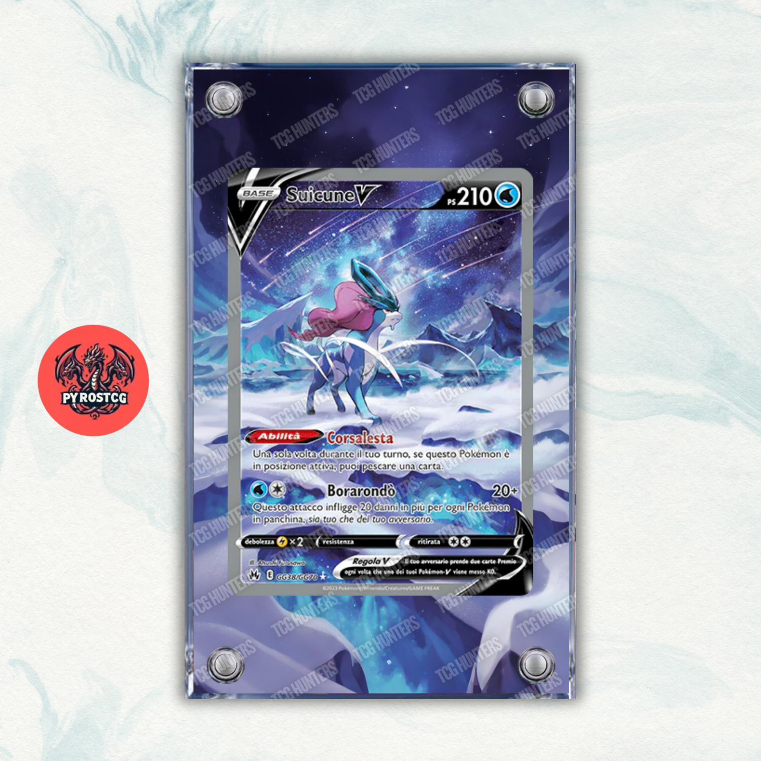 Pokémon Teca Magnetica Acrilico Extended Art - Suicune V CRZ GG38 | Display Case0