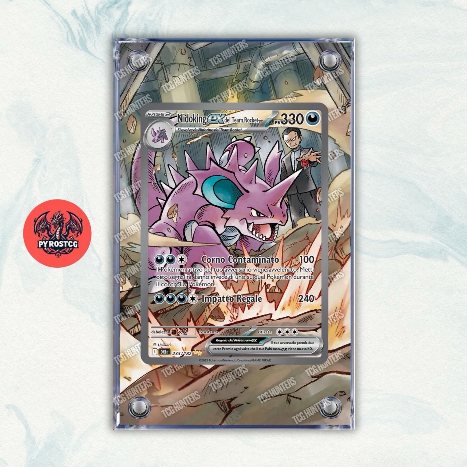 Pokémon Teca Magnetica Acrilico Extended Art - Nidoking DRI 233 | Display Case0
