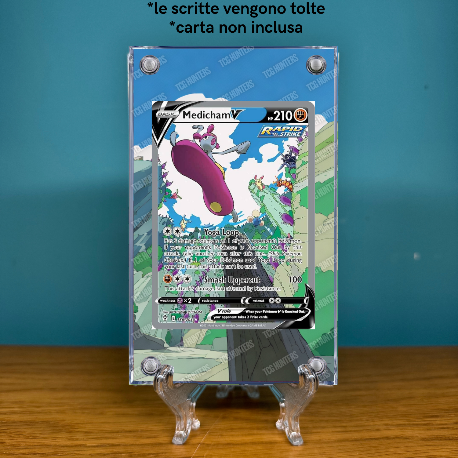 Pokémon Teca Magnetica Acrilico Extended Art - Medicham V EVS 186 | Display Case1