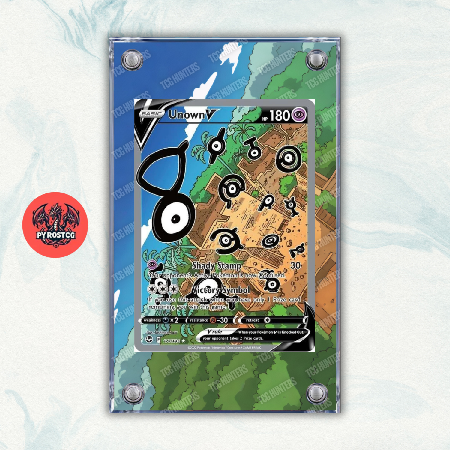Pokémon Teca Magnetica Acrilico Extended Art - Unown V SIT 177 | Display Case0