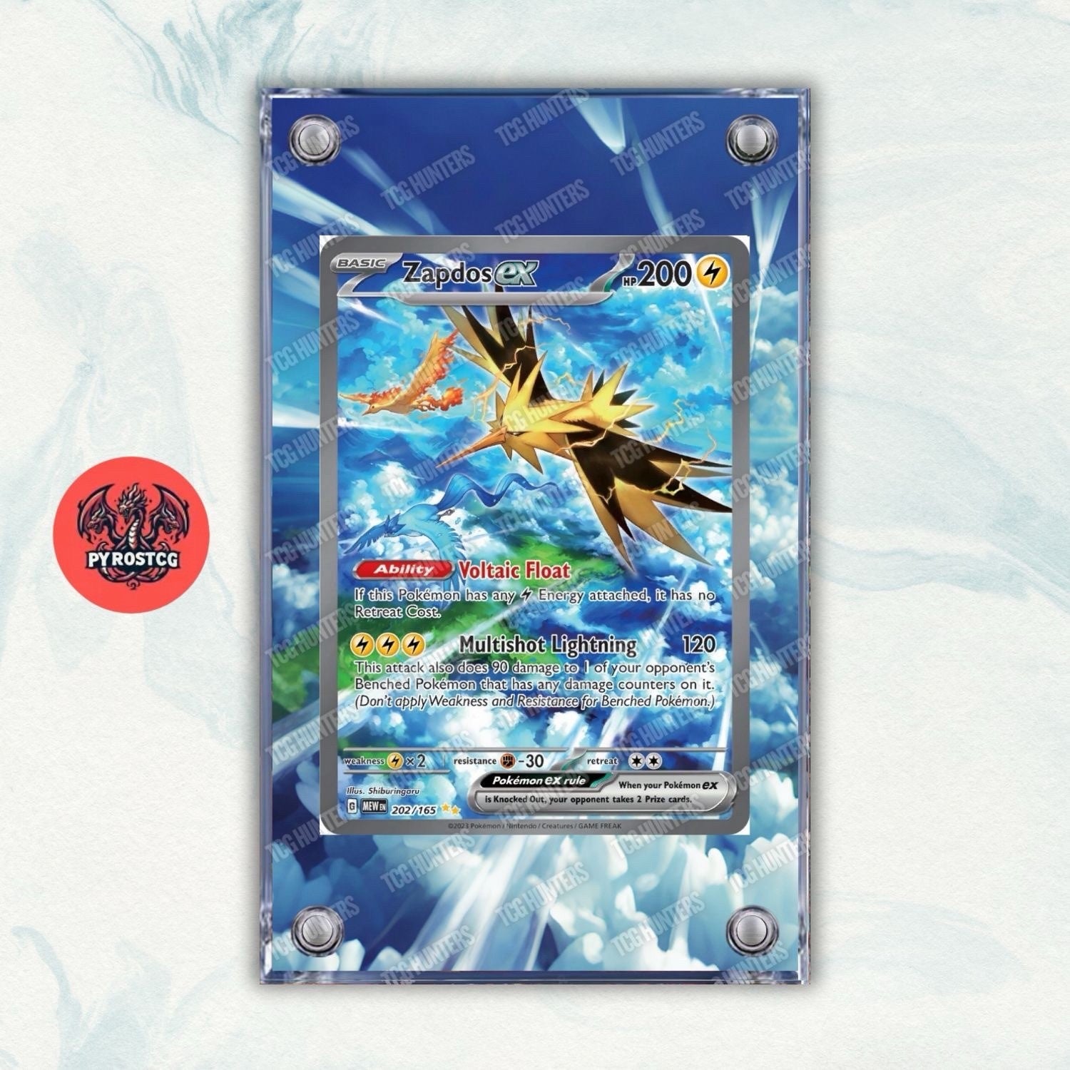 Pokémon Teca Magnetica Acrilico Extended Art - Zapdos MEW 202 | Display Case0