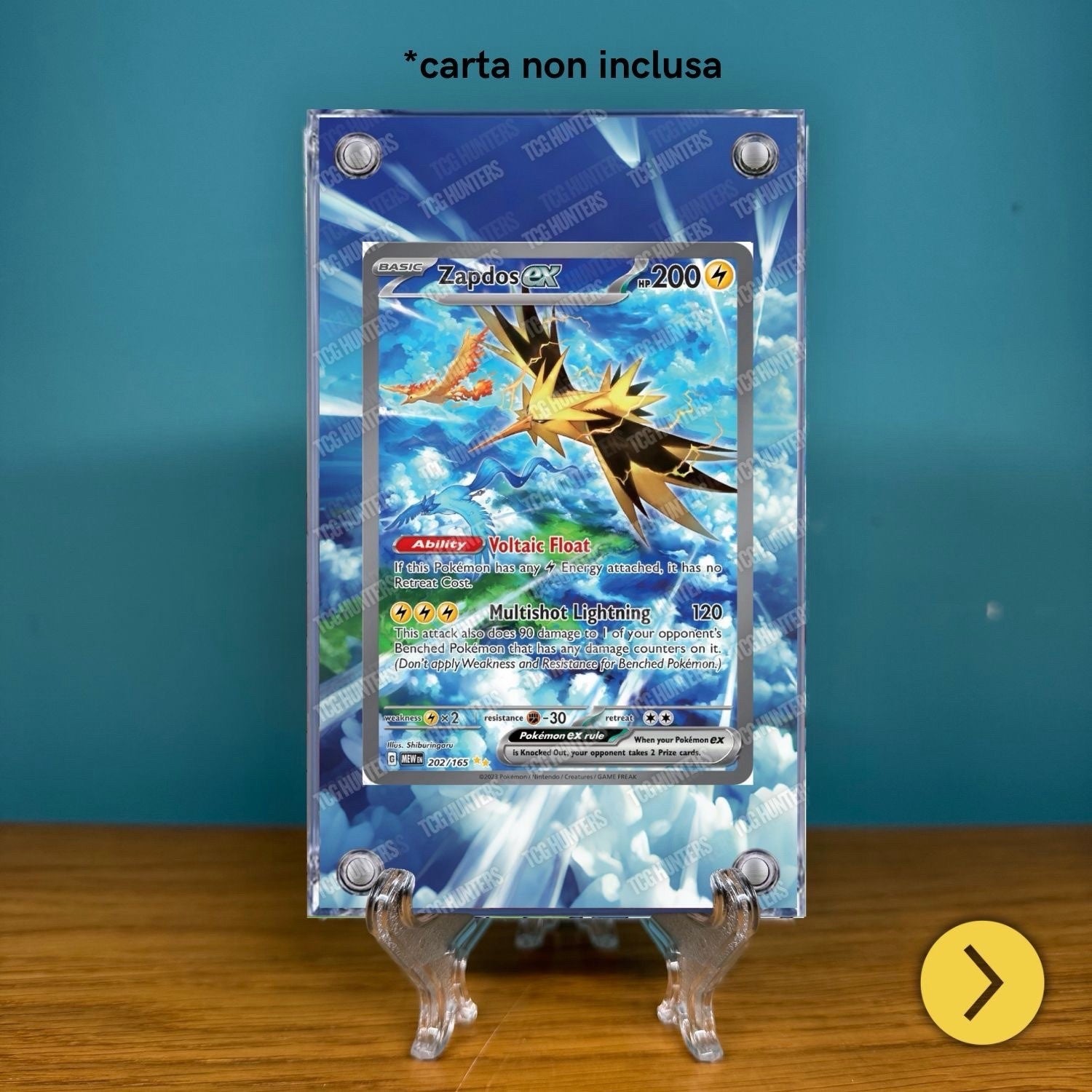 Pokémon Teca Magnetica Acrilico Extended Art - Zapdos MEW 202 | Display Case1